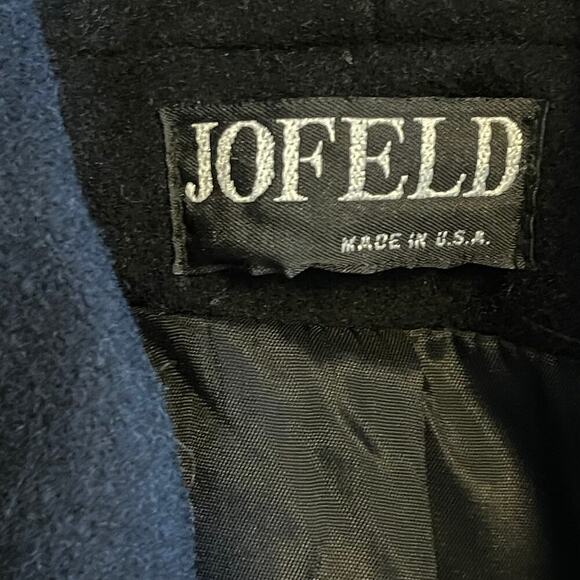 JOFELD NWT  Y2K Women's Double Breasted Coat Leather Padded Shoulders Size 10 - Picture 8 of 12